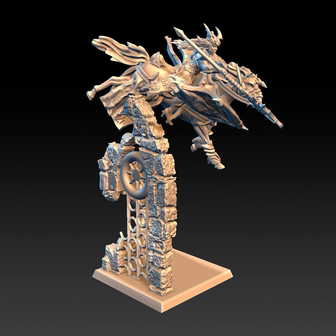 Dread Elves Sorceress on Pegasus