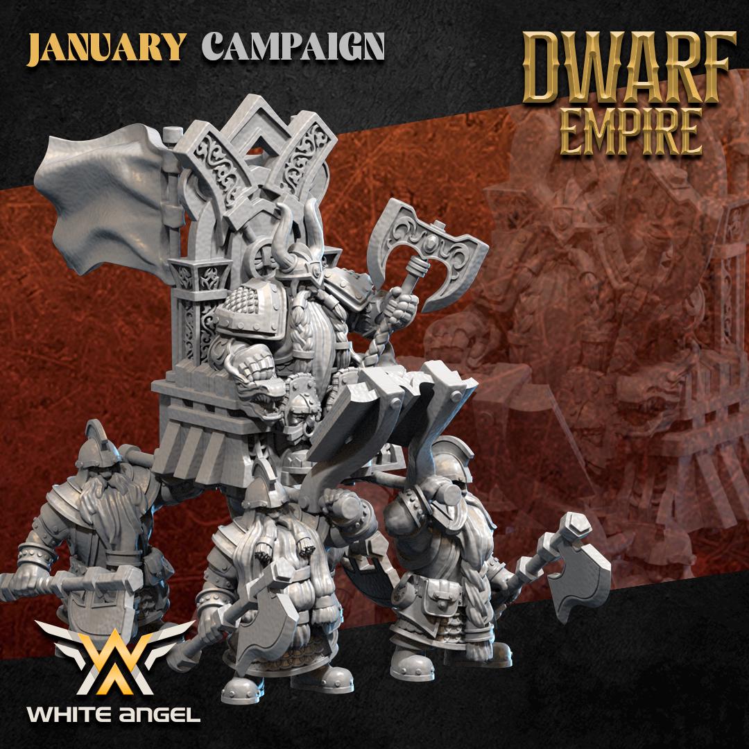 Dwarf King on War Throne