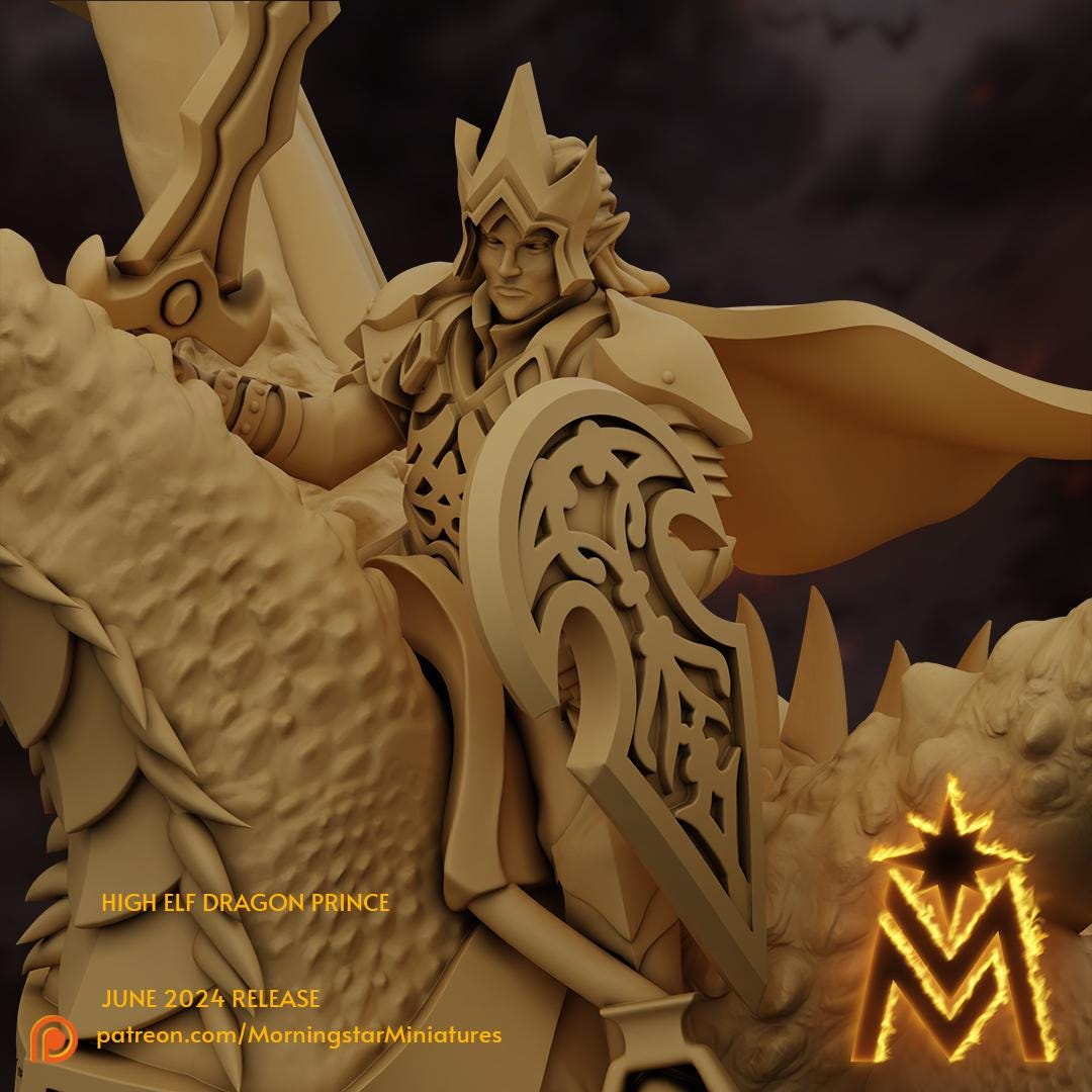 Morningstar Miniatures High Elf Prince on Dragon