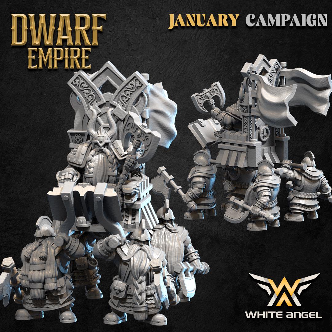 Dwarf King on War Throne