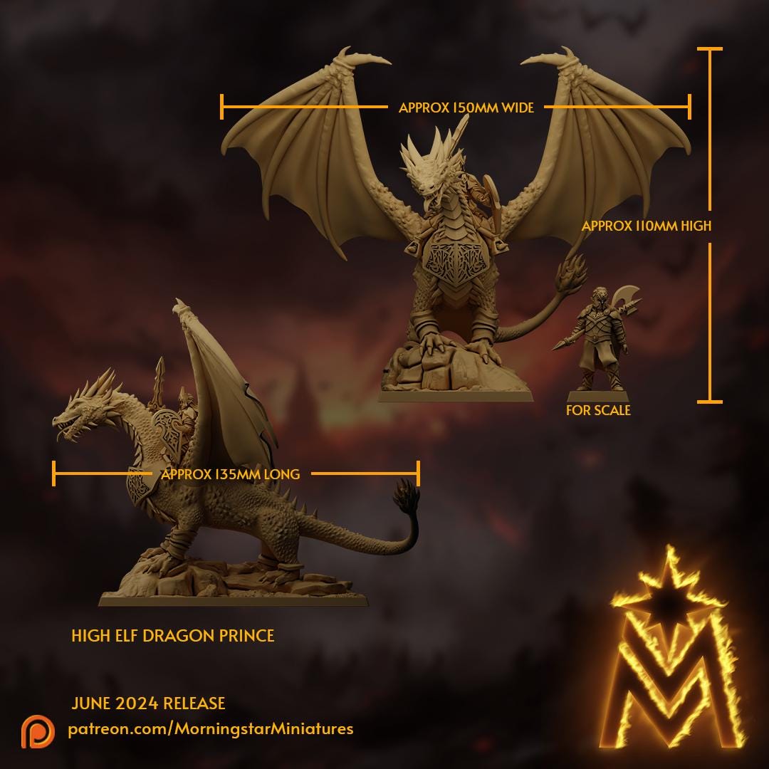 Morningstar Miniatures High Elf Prince on Dragon