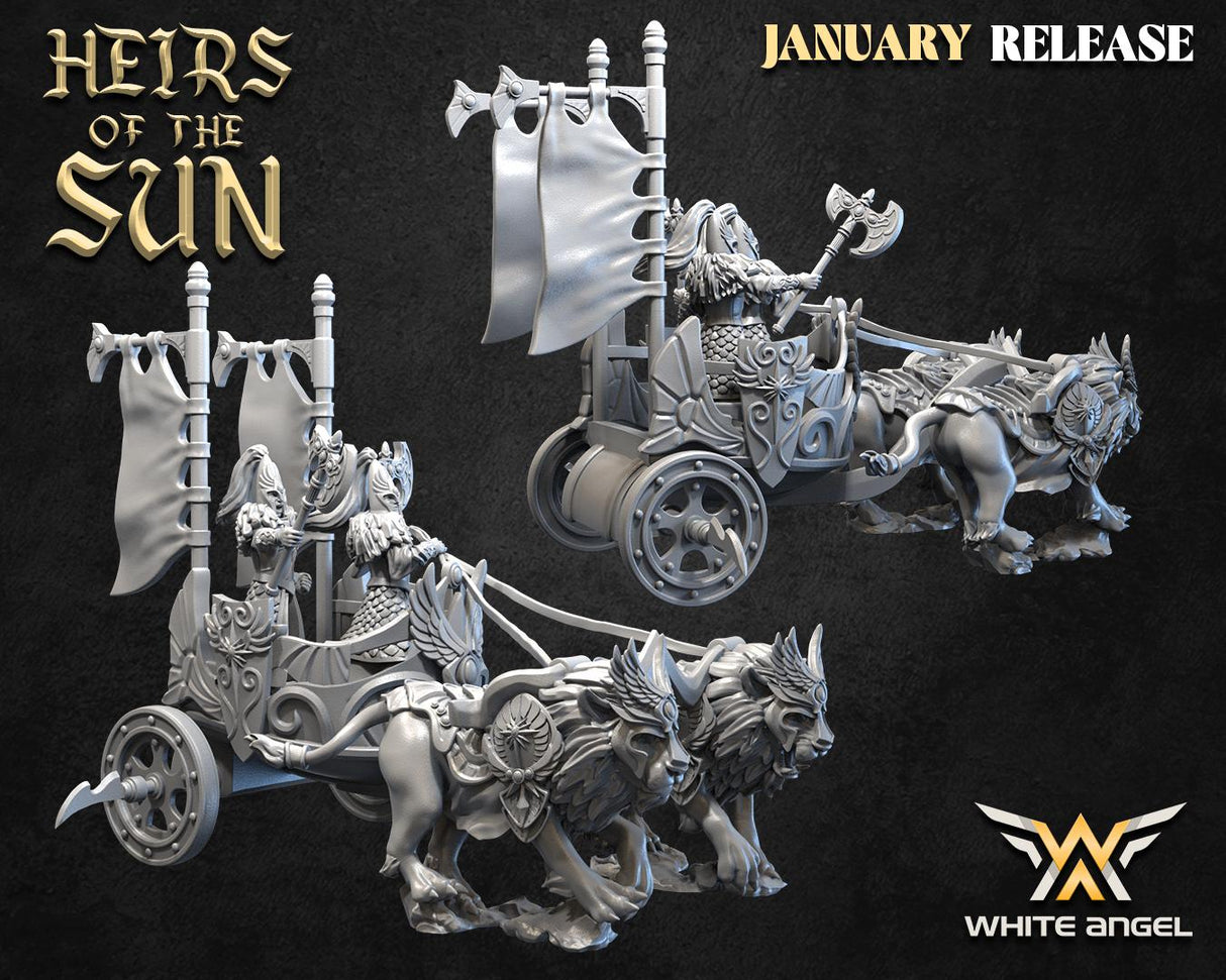 Miniature Chariot of Lions