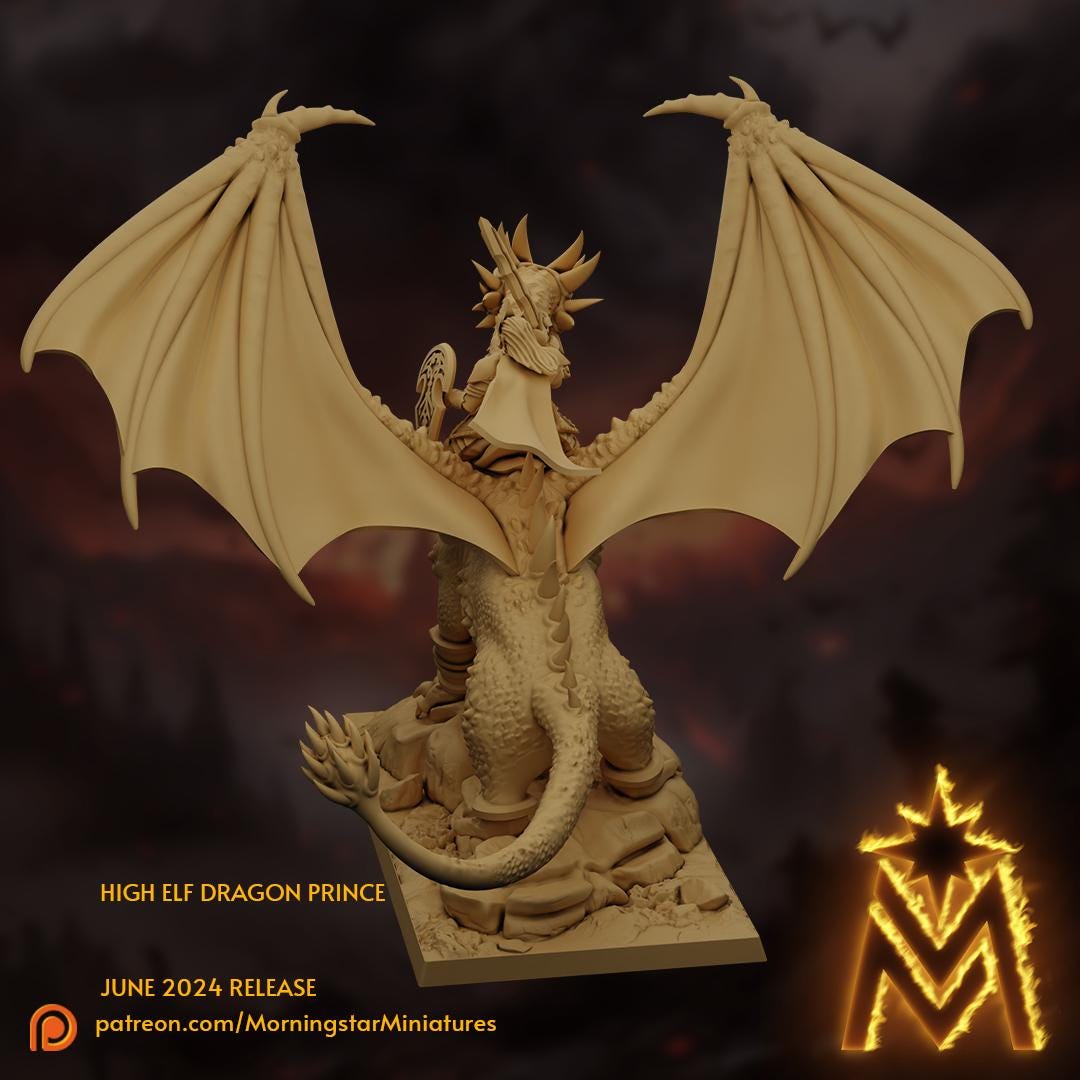 Morningstar Miniatures High Elf Prince on Dragon