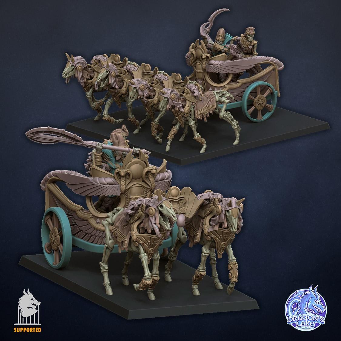 Pharaoh Chariot Figurine Includes Free Bases