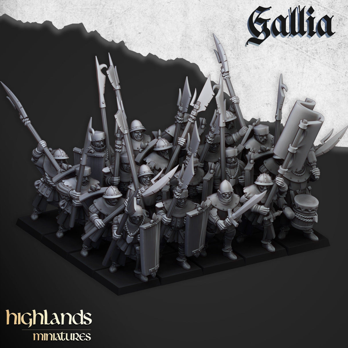 Men-at-Arms of Gallia with Halberds and Shields