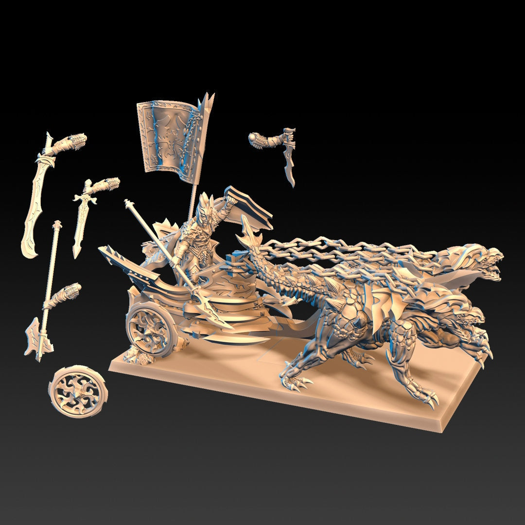 Dread Elves Noble on Raptor Chariot