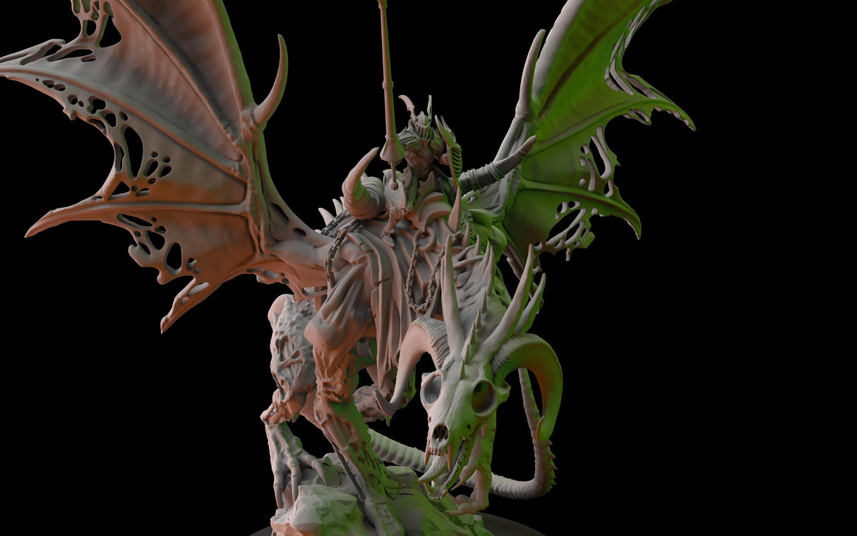 Fantasy Cult Miniatures Vampire Lord on Zombie Dragon