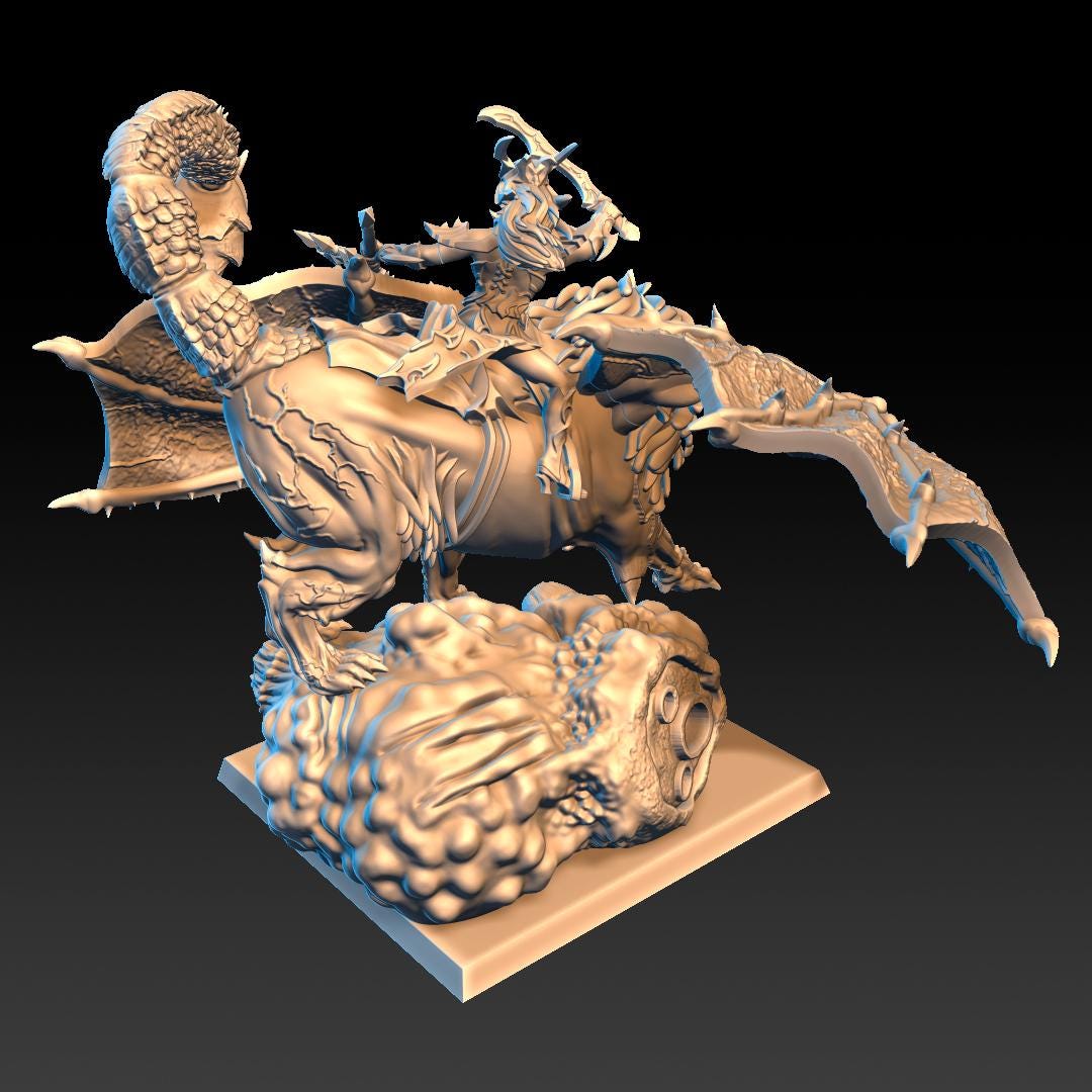 Dread Elves Sorceress on Manticore