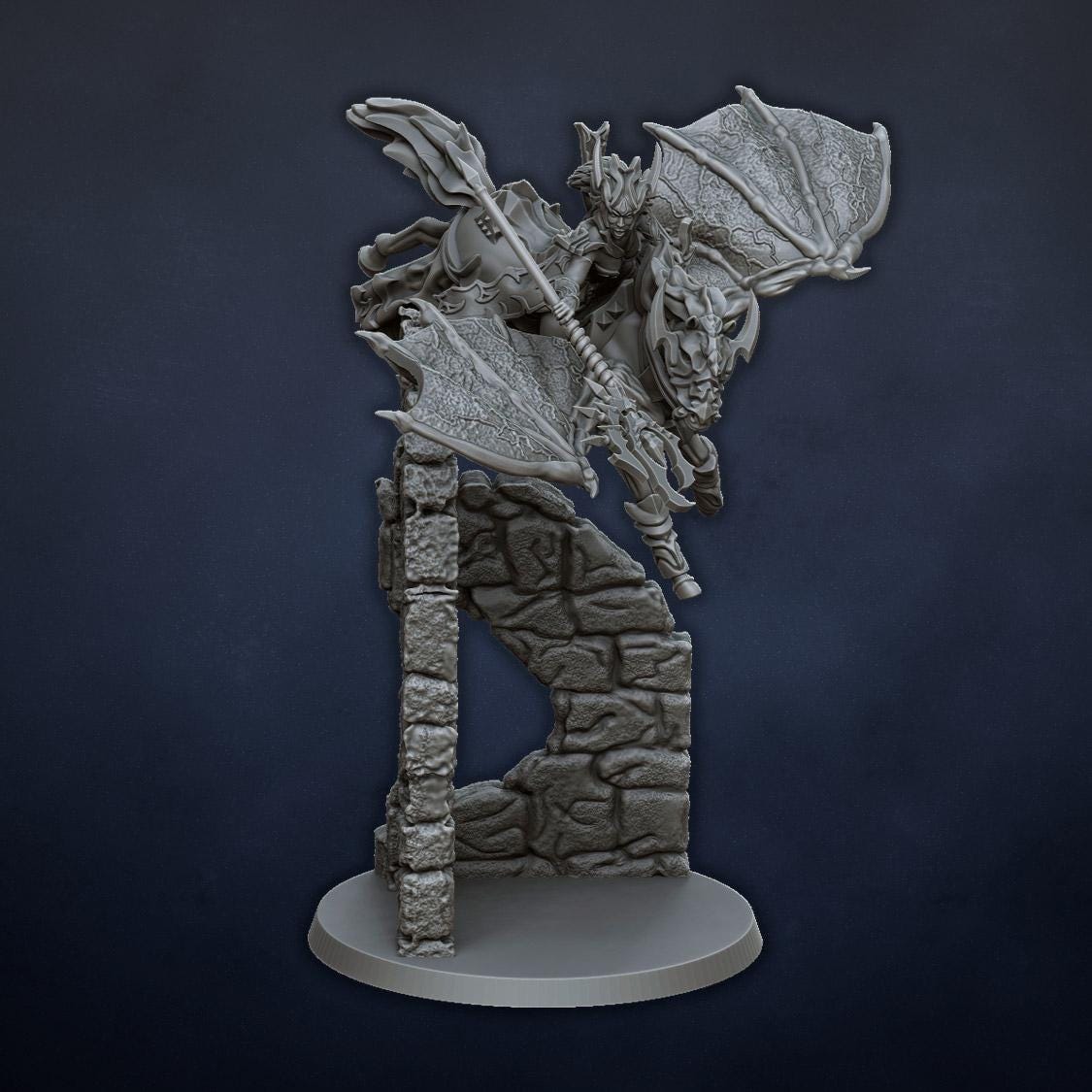 Dread Elves Sorceress on Pegasus