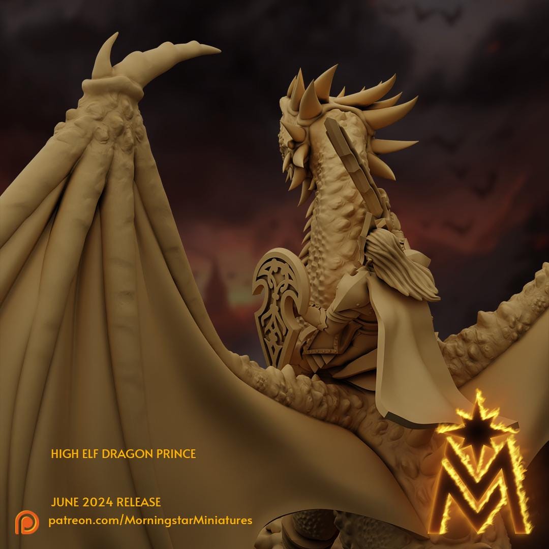 Morningstar Miniatures High Elf Prince on Dragon