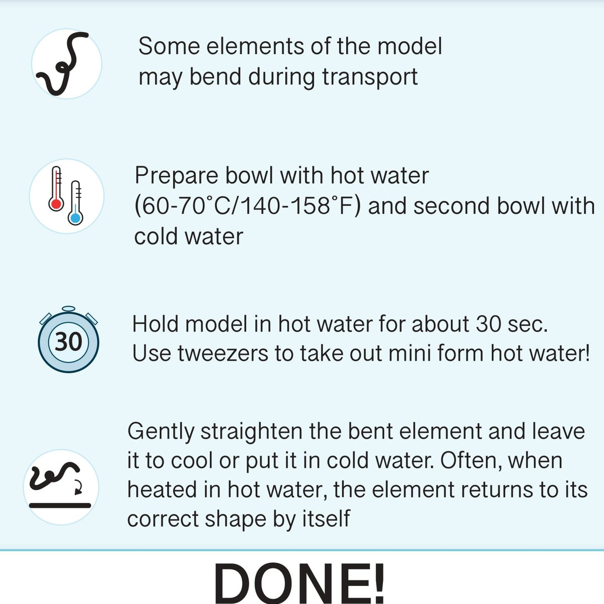 How to reshape/unbend resin printed mini