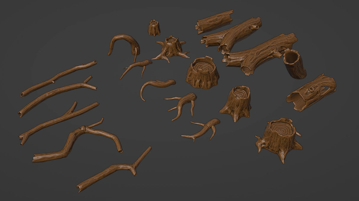 Tree Roots, Stumps, Trunks, Branches for basing