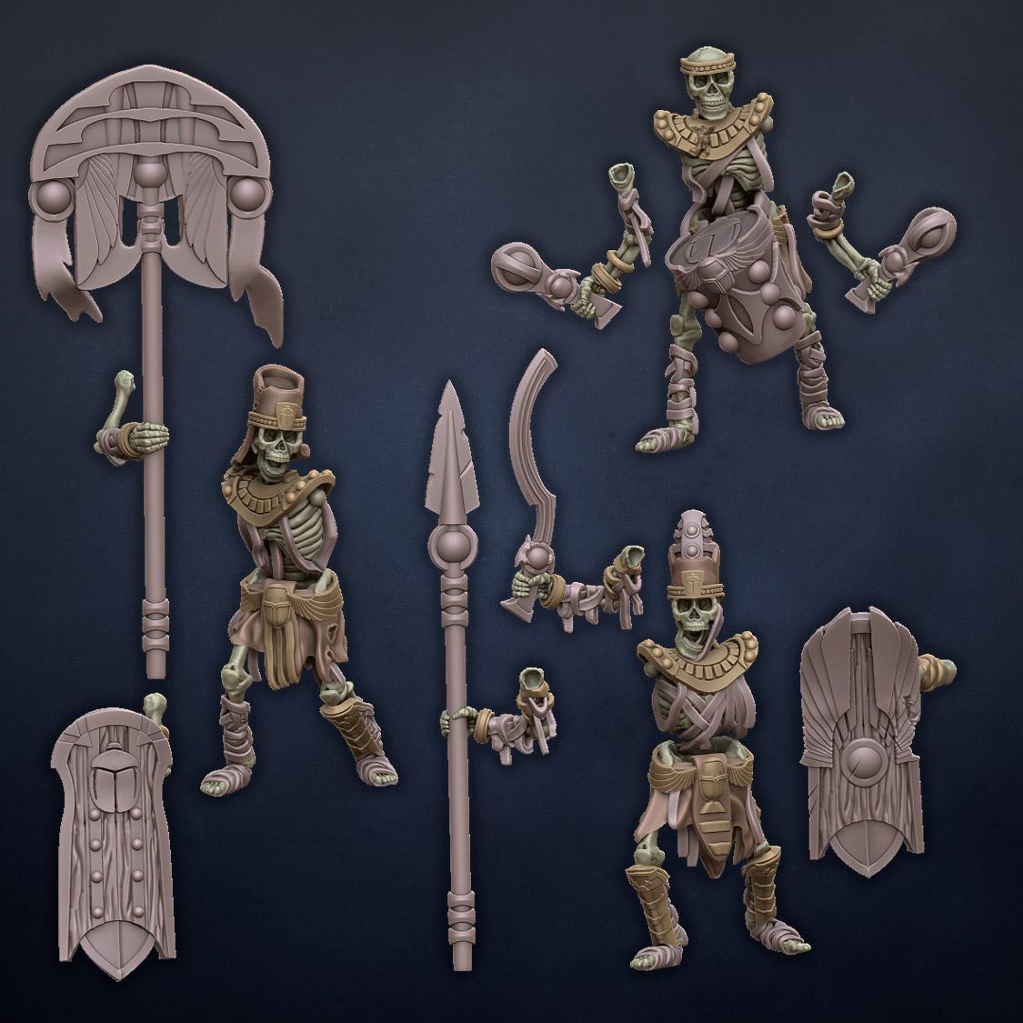 Ancient Skeleton with Spears