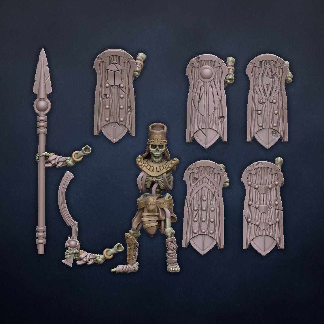 Ancient Skeleton with Spears