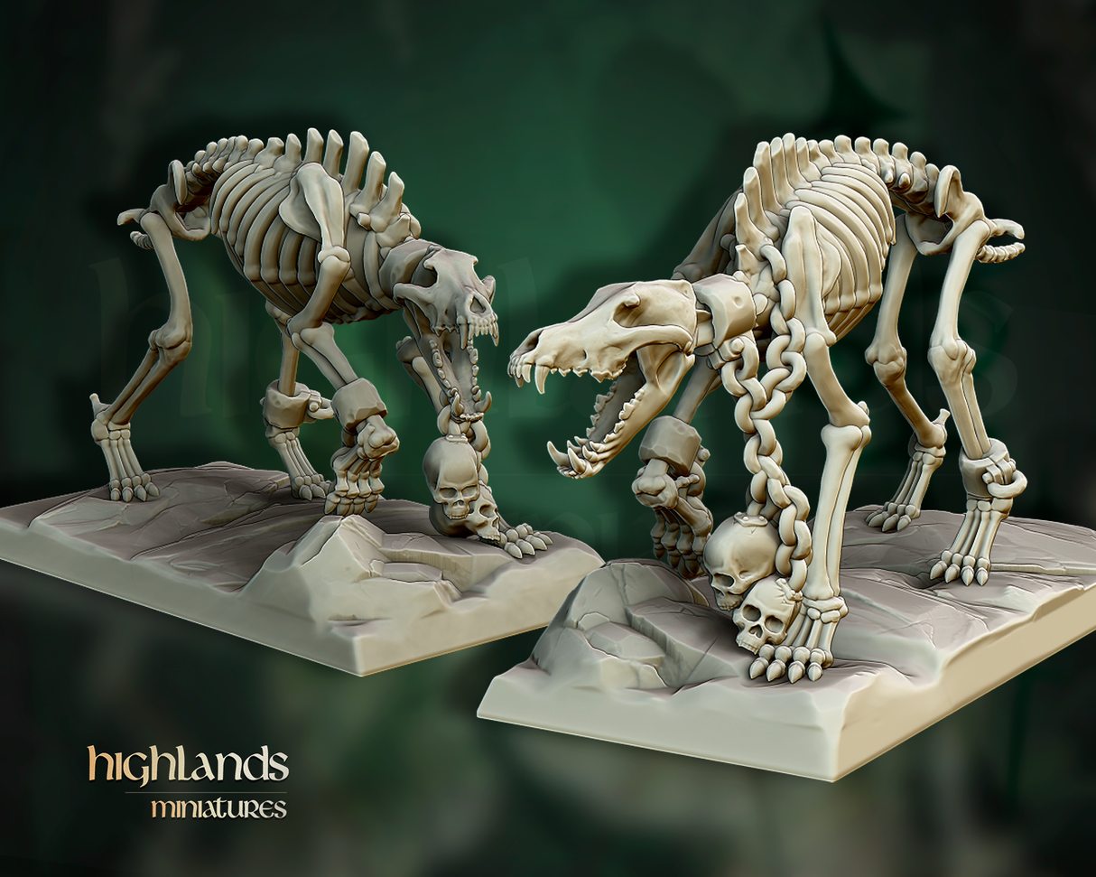 Highlands Miniatures Skeleton Direwolves