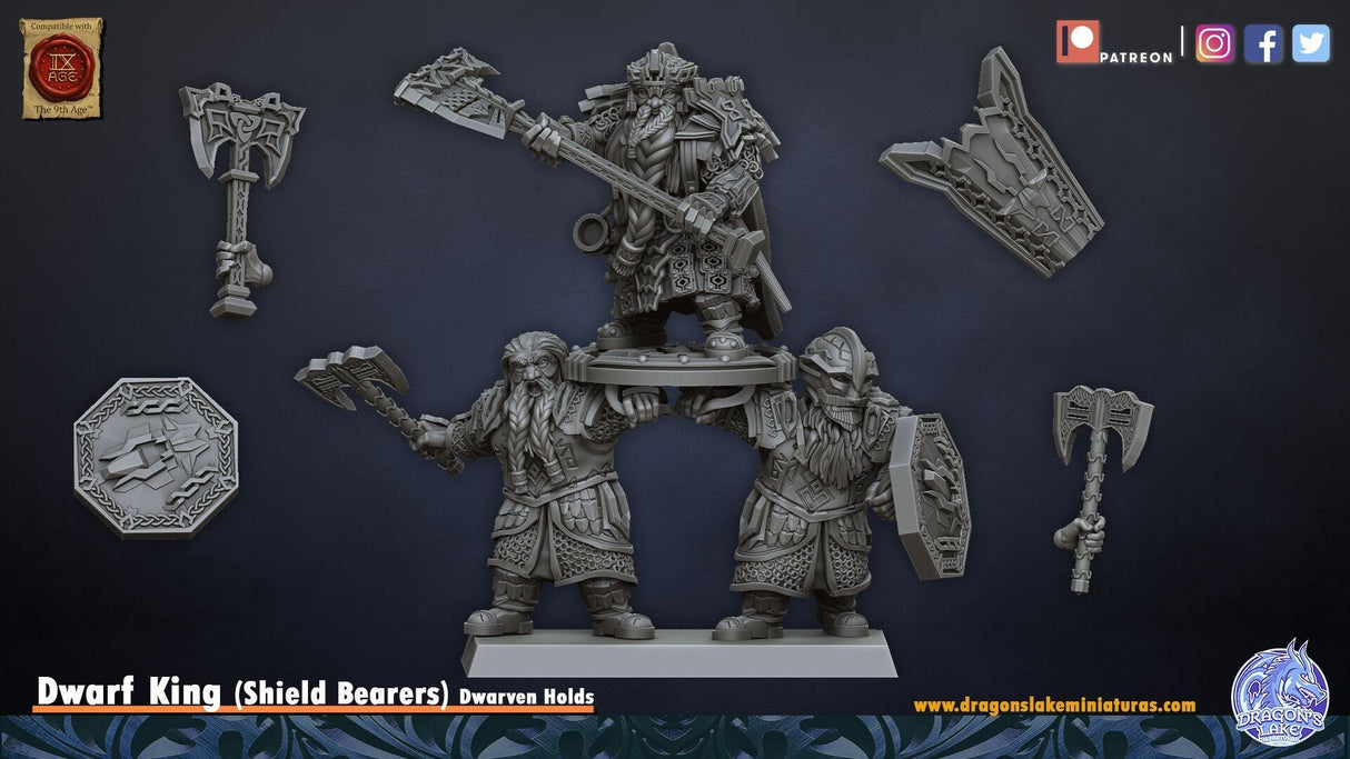 Miniatures Dwarf King and Shieldbearers