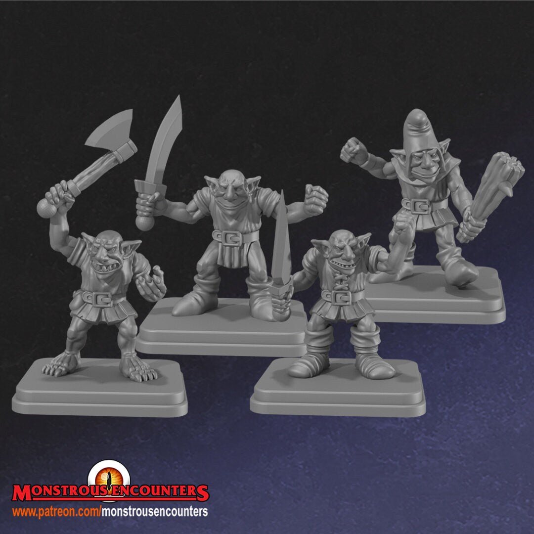 Classic Goblins set (x4) by Monstrous Encounters - BrodaForge