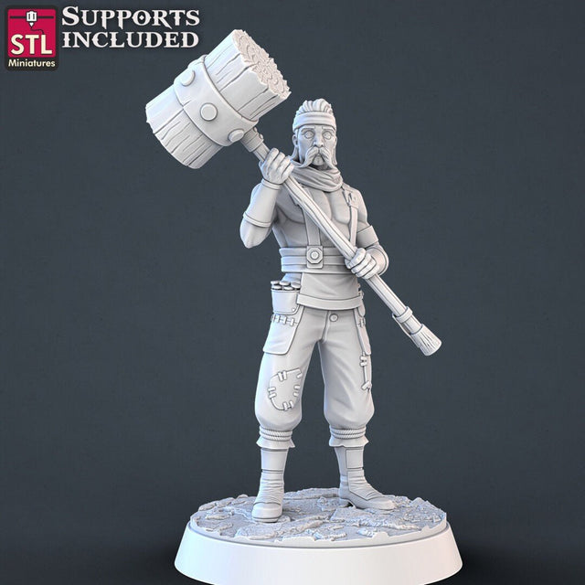 Constructors Set Worker A STL Miniatures - BrodaForge