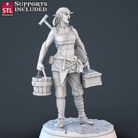 Constructors Set Worker D Female STL Miniatures - BrodaForge