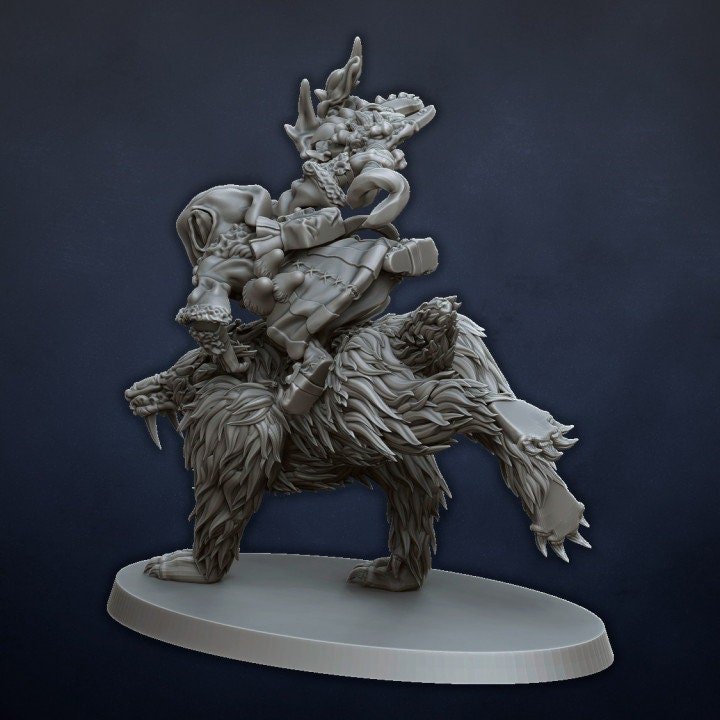 DragonsLake Goblin witch on wolf - BrodaForge