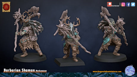 DragonsLake Miniatures Barbarian Shaman - BrodaForge