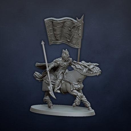 DragonsLake Miniatures Dread Elves Noble on horse - BrodaForge