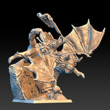 DragonsLake Miniatures Dread Elves Noble on Manticore - BrodaForge