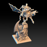 DragonsLake Miniatures Dread Elves Noble on Pegasus - BrodaForge