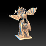 DragonsLake Miniatures Dread Elves Noble on Pegasus - BrodaForge