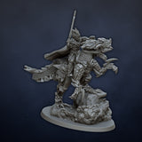 DragonsLake Miniatures Dread Elves Noble on Raptor - BrodaForge