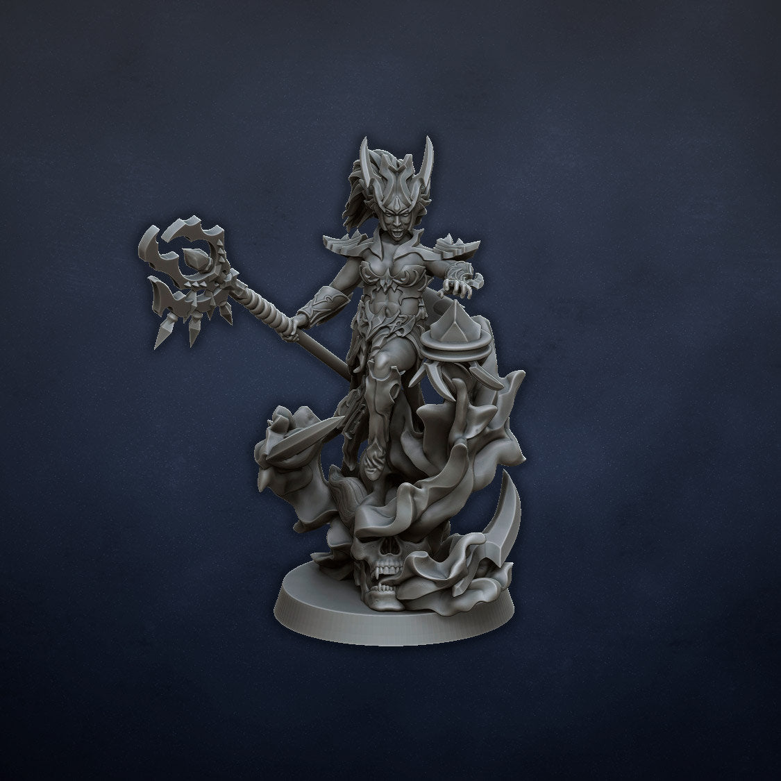 DragonsLake Miniatures Dread Elves Sorceress on foot - BrodaForge