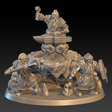 DragonsLake Miniatures Dwarf Runelord with Anvil - BrodaForge