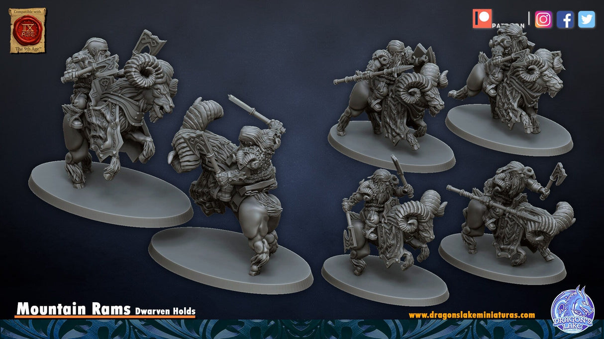 DragonsLake Miniatures Mountain Rams - BrodaForge