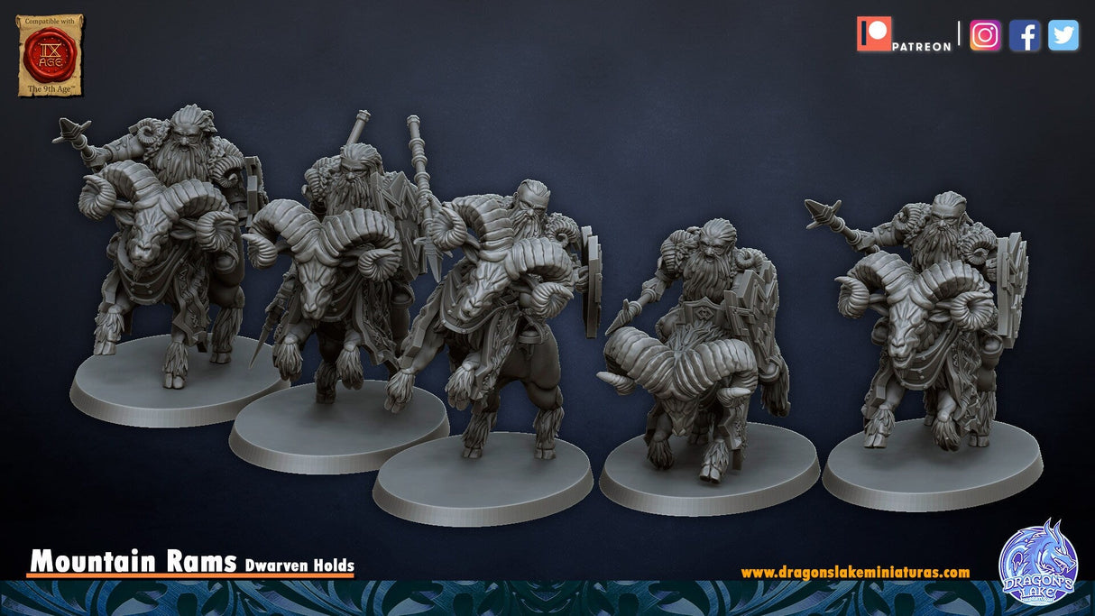 DragonsLake Miniatures Mountain Rams - BrodaForge