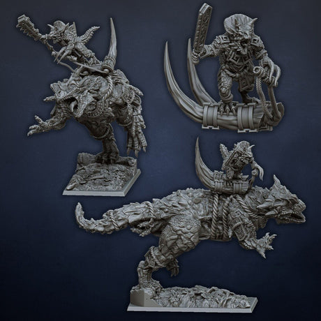 DragonsLake Miniatures Veteran on Carnosaur - BrodaForge