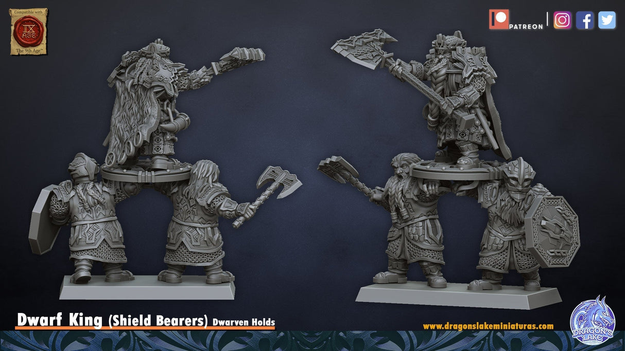 Miniatures Dwarf King and Shieldbearers