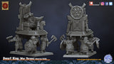 Miniature Dwarf King on War Throne