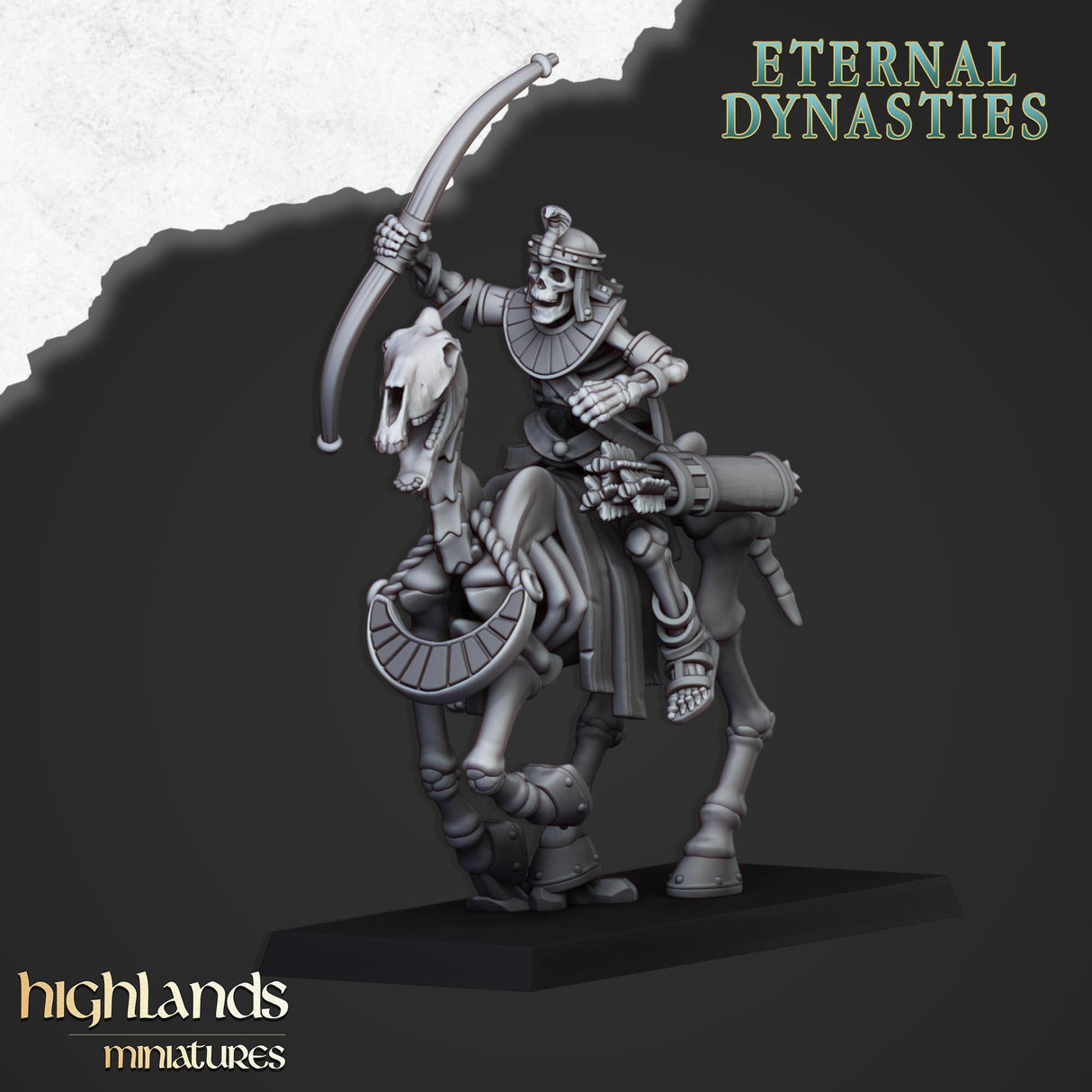 Highlands Miniatures Ancient Skeletal Cavalry with bows - BrodaForge