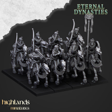 Highlands Miniatures Ancient Skeletal Cavalry with bows - BrodaForge