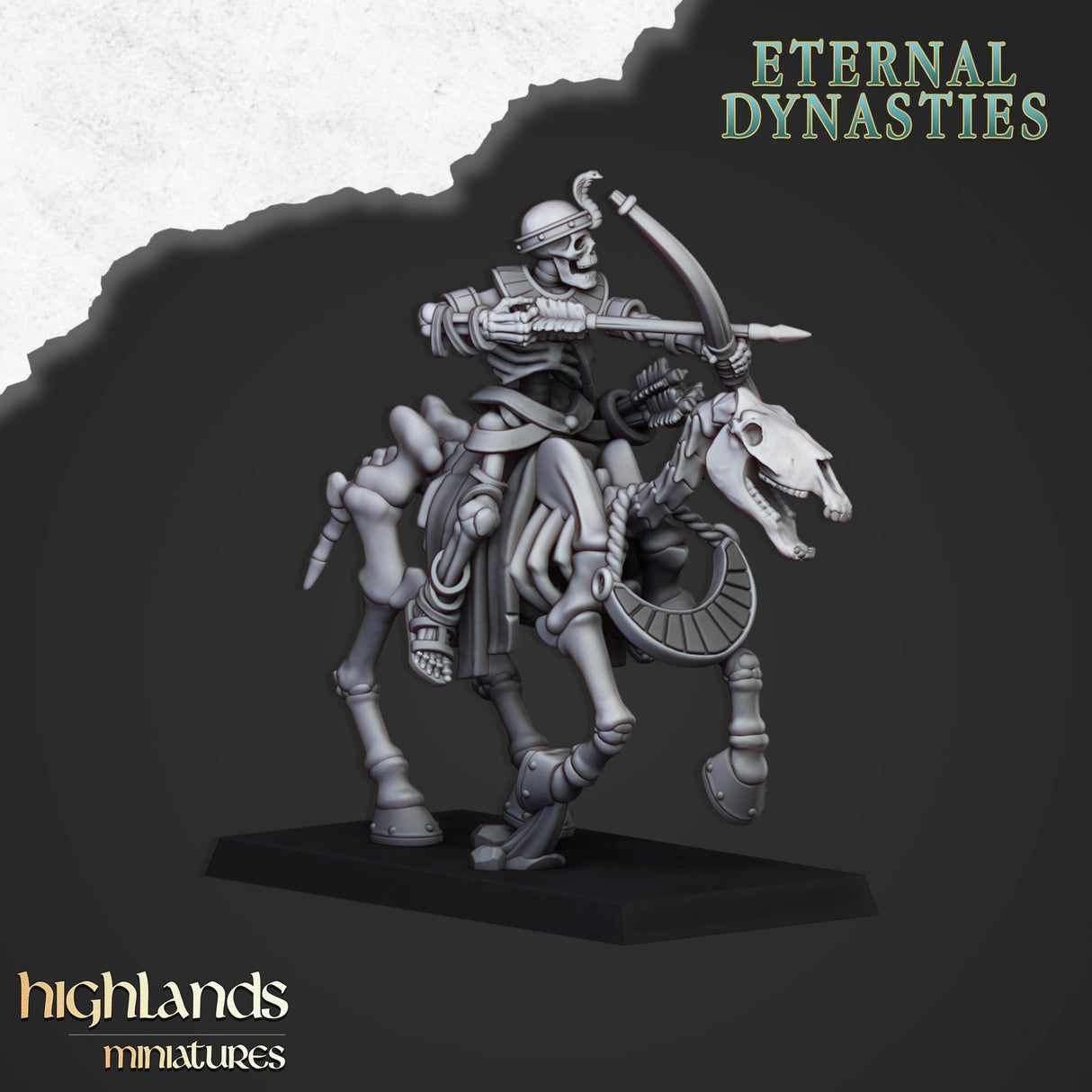 Highlands Miniatures Ancient Skeletal Cavalry with bows - BrodaForge