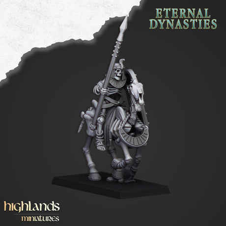 Highlands Miniatures Ancient Skeletal Cavalry with spears - BrodaForge