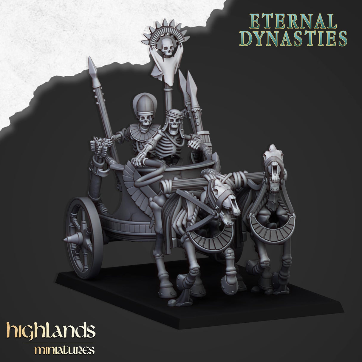 Highlands Miniatures Ancient Skeletal Chariot - BrodaForge