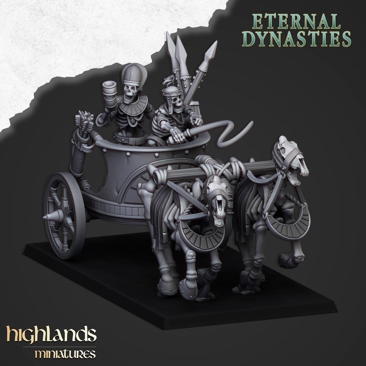 Highlands Miniatures Ancient Skeletal Chariot - BrodaForge