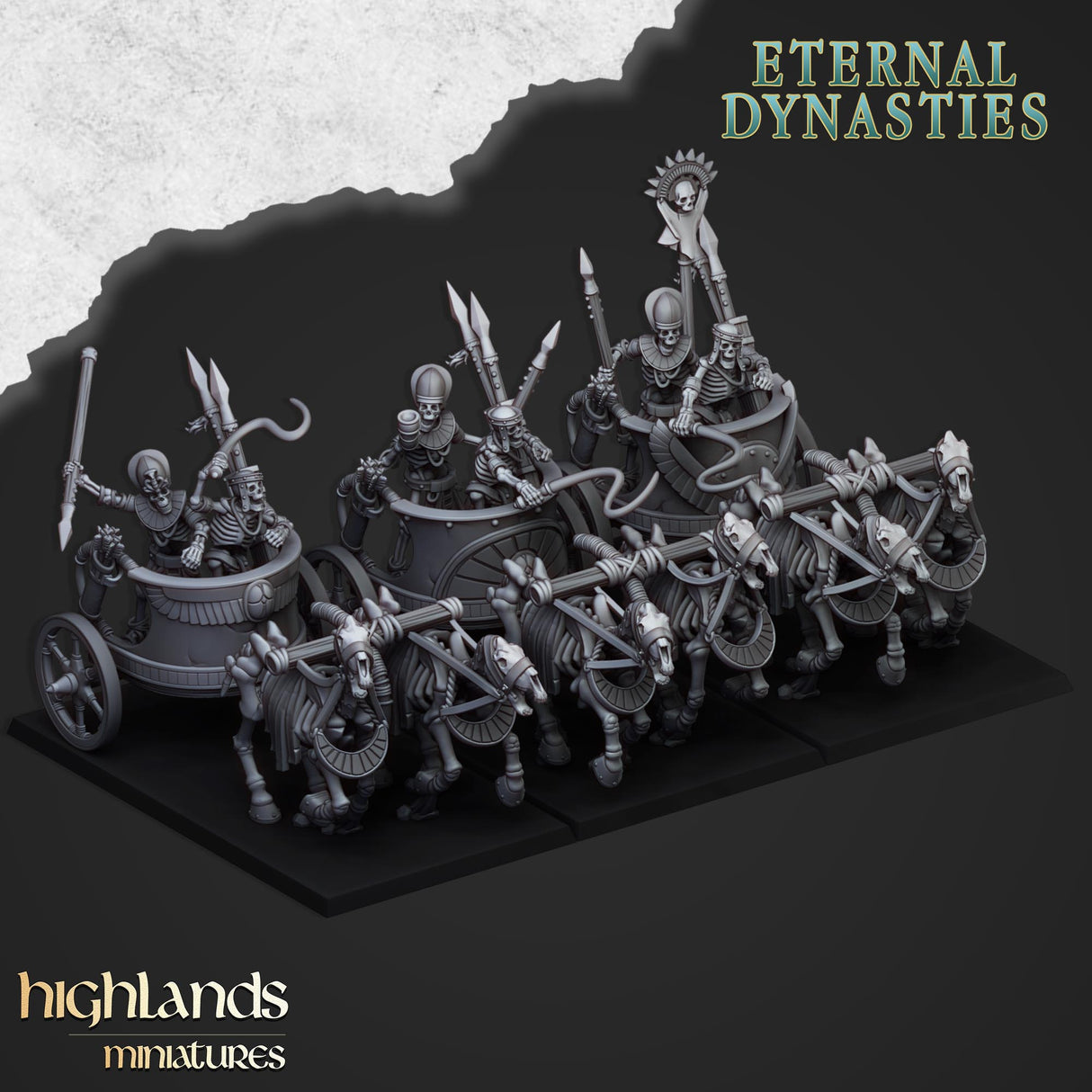 Highlands Miniatures Ancient Skeletal Chariot - BrodaForge