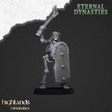 Highlands Miniatures Ancient Skeleton with melee weapon - BrodaForge