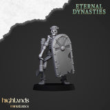 Highlands Miniatures Ancient Skeleton with melee weapon - BrodaForge