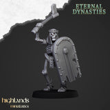 Highlands Miniatures Ancient Skeleton with melee weapon - BrodaForge