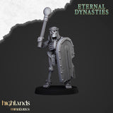 Highlands Miniatures Ancient Skeleton with melee weapon - BrodaForge