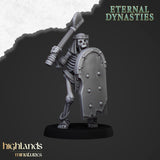 Highlands Miniatures Ancient Skeleton with melee weapon - BrodaForge