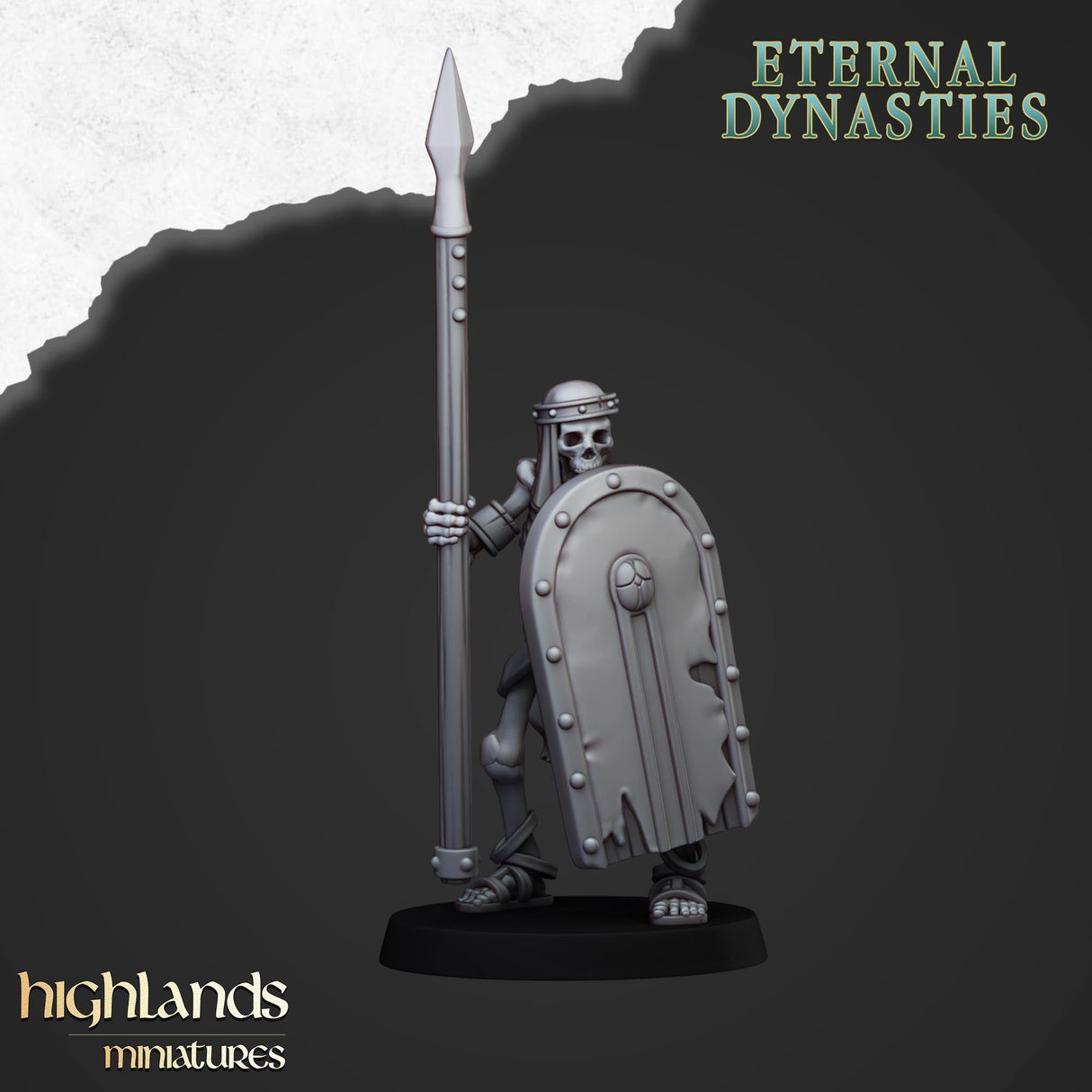 Highlands Miniatures Ancient Skeleton with spears - BrodaForge